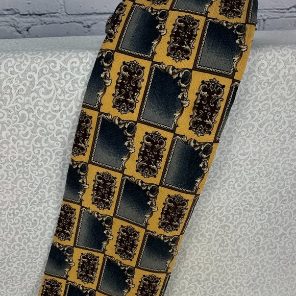 Geoffrey Beene 100% Silk Paisley/Mirror‎ Deco 4 inch Geometric Tie - Picture 3 of 6